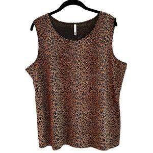 WHITE STAG, NWOT, WOMENS, ANIMAL PRINT TANK TOP. SIZE XL